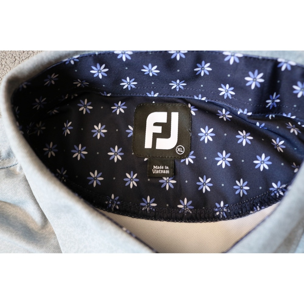 FOOTJOY Polo Shirt Mens XL Bull Valley Golf Club Gray Stretch Performance Lisle - Picture 9 of 13